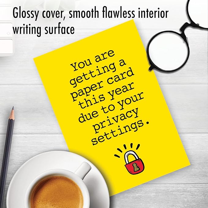 NobleWorks Humorous Birthday Greeting Card with 5 x 7 Inch Envelope (1 Card) BdayPrivacy Settings C8218BDG