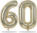 60th Birthday Balloons Champagne Gold for Women, 40 Inch Giant Foil Number 60 Balloons Self Inflating, Light Gold Digit 6 & 0 Helium Balloons for Men 60th Anniversary Party Decorations Supplies