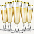SUREHOME Gold Champagne Flutes Plastic Champagne Glasses Disposable 40 Pack 5 Oz Gold Rim Crystal Stemware Wedding Toasting Wine Mimosa Glasses Cups Bulk for Birthday Graduation Party Supplies 2026