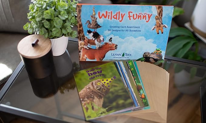 Leanin' Tree Wildly Funny - Made In USA - 20 Assorted Cards with Envelopes All Occasion, Birthday Cards Funny Enough to Make You Laugh, Includes Birthday, Encouragement, Friendship, Thank You and More