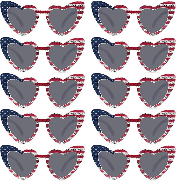 YQVIE Bulk American Flag Sunglasses for Adult Retro Independence Day Glasses UV400 Protection