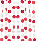 WEVEN Red and White Paper Garland Circle Dots Party Garland Banner Streamer Backdrop Hanging Decorations, 2" in Diameter, Pack of 3, 30 Feet in Total