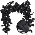 Halloween Garland Decor Indoor Table Decorations Fall Wall Hanging Artificial Black Maple Leaf Vine Decorations for Home (2 Pcs Black Garland, Set)