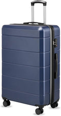YOETEY 28 Inch Checked Luggage with Spinner Wheels, 106L Large Expandable Hardside Suitcase with TSA Lock, Durable ABS Hard Shell for Family Vacation and International Travel (28 in, Blue)