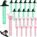 24 Pcs Witch Party Favors Witch Hat and Star Bubble Wands Pink and Green Bubble Wands for Summer Outdoor Goodie Bags Stuffers Carnival Prizes Birthday Treats