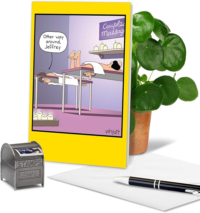 NobleWorks Humorous Birthday Greeting Card with 5 x 7 Inch Envelope (1 Card) Bday Other Way Around Tim Whyatt Birthday Cartoons 8405Z