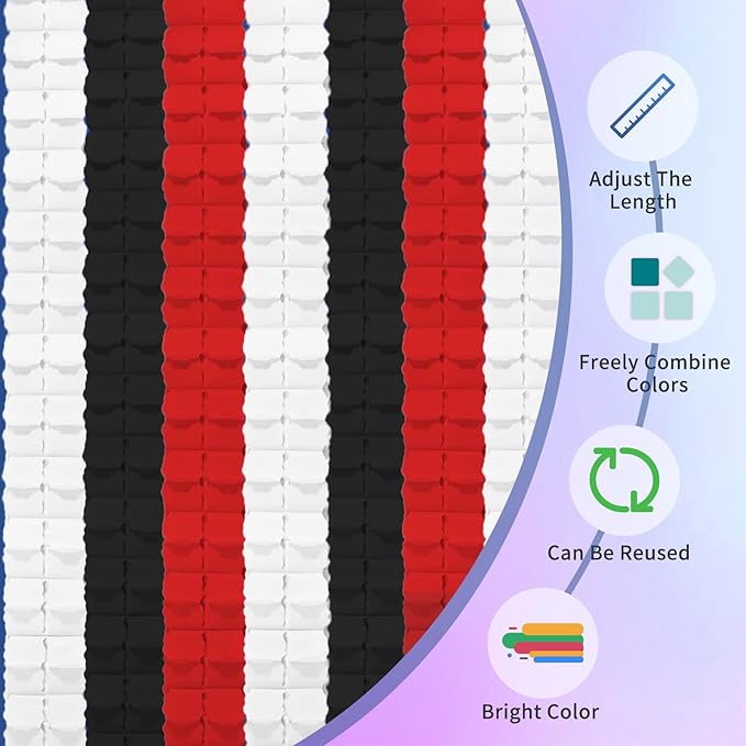 Black-White Red Graduation Streamers Garland - Party Decorations Four-Leaf Clover Hanging Banner for Men Boys Birthday Wedding Baby Bridal Shower Family Gathering Event Supplies Decor Garsellen
