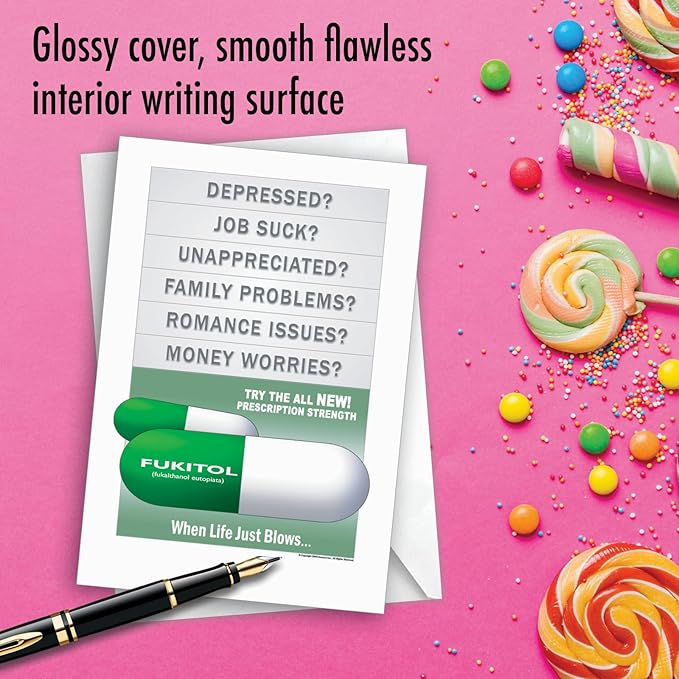 NobleWorks -1 Funny Birthday Card - Inappropriate Grown-Up Humor, Hilarious Birthdays (Buyer Discretion Advised) - Fukitol 0500