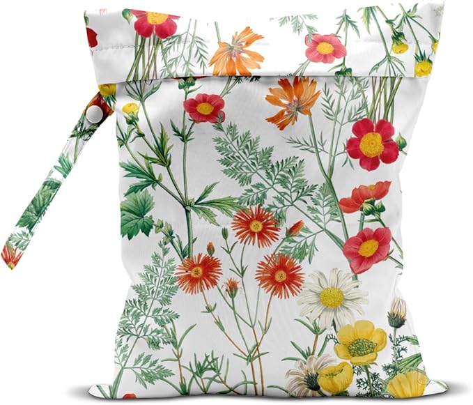 Beach Essentials, Wet Bag for Swimsuit Dirty Clothes Yoga Gym Diaper, Wet Dry Bag, Beach Vacation Essential for Travel Poor Bathing Summer Vintage Flower Gifts