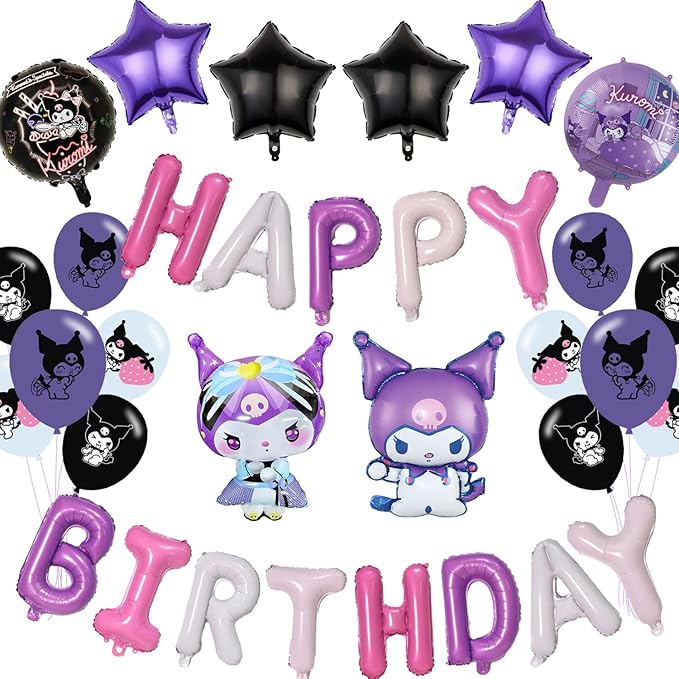 Kuromii Party Balloon, Cute Anime Party Decorations, Kuromii Foil Balloons for Girl Birthday Party Decoration
