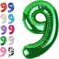40 Inch Big Green 9 Balloon Number, Jumbo Giant Happy 9th 19 29 39 49 99 Birthday Party Decorations, Large Nine Mylar Foil Anniversary Birthday Party Engagement Decorations