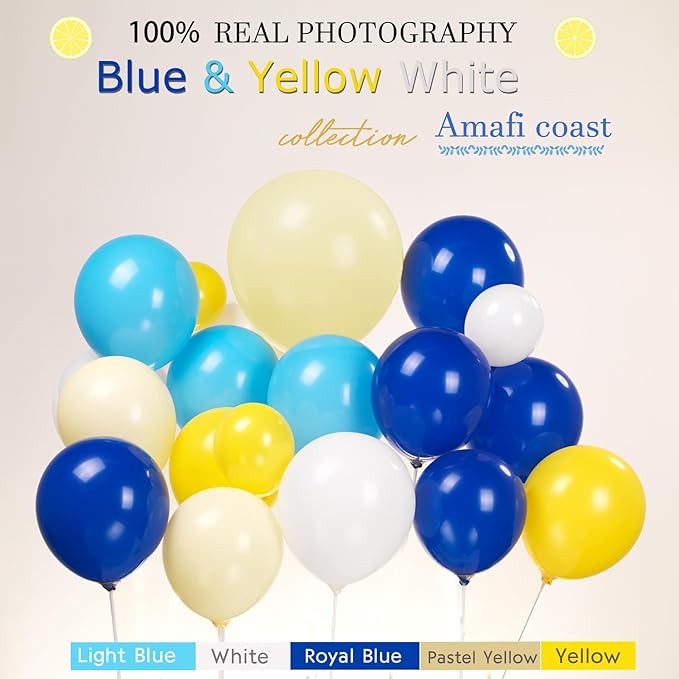 she found her main squeeze bridal shower with Royal Blue Yellow White Balloon Garland Arch Kit Lemon Foil Balloons for Summer amalfi last toast on the coast Bachelorette Bridal Shower Decorations