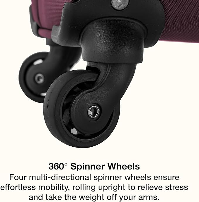 U.S. Traveler Anzio Softside Expandable Luggage with Spinner Wheels, Burgundy, 2-Piece Set (22/30)