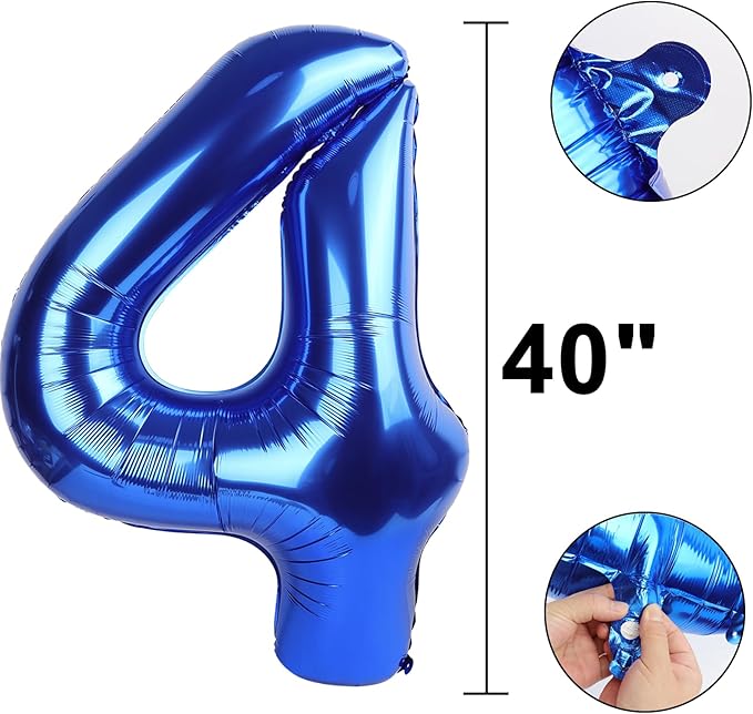 40 Inch Navy blue Number 40 Digital Balloon,Jumbo Mylar Foil Helium Balloon for 40 Balloons for Birthday Party,Wedding Anniversary Party Decorations