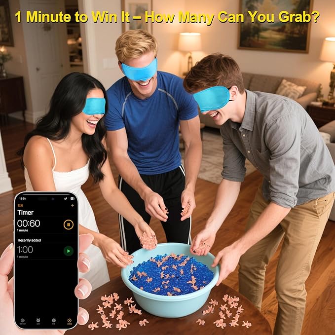 YUBAIHUI 3 Sets Baby Shower Games Funny Activities - Funniest Bridal Shower Game Ever, Ice Breakers for Boy or Girl, Grab Baby Madness (Blue)