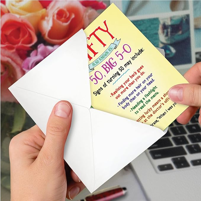 NobleWorks Funny 50th Milestone Birthday Paper Card w/ 5 x 7 Inch Envelope (1 Card) Turning Fifty C9273MBG