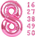 Pink Number 8 Balloon 40 Inch,Jumbo Giant Mylar Pink Number 8,Big Large Foil Helium Number Balloons, Balloons for 18 28 80 Birthday Party Decorations Supplies Anniversary Celebration