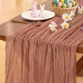Socomi Dusty Rose Easter Spring Cheesecloth Table Runner Boho Rustic Gauze 120 inch 10FT Cheese Cloth Runner for Wedding Party Baby Shower Birthday Home Decor Holiday Decorations