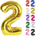 Gold Number 2 Balloon 40 Inch, 2 Balloon Number, 2nd Birthday Decorations for Baby Girls Boys Toddlers