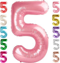 Balloon Numbers 40 Inch 5 Ballon for 5th Birthday Decorations, 15 25 35 50 Big Pearl Pink Number Balloons for Wedding Photo Shoot Party Decor