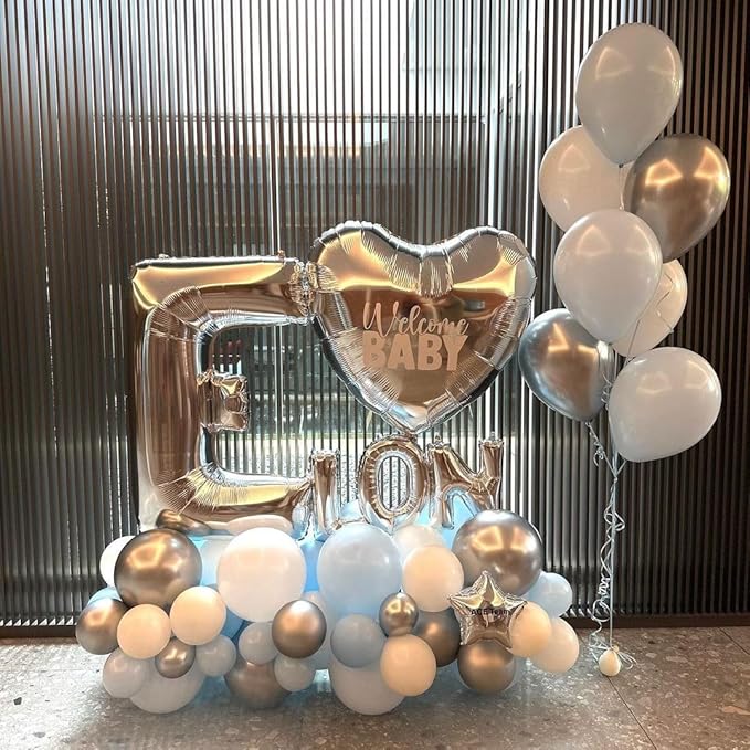Silver Letter E Balloons 40 inch Large Alphabet E Balloons Silver Helium Foil Letter Balloon Banner for Birthday Party Anniversary Wedding Decoration