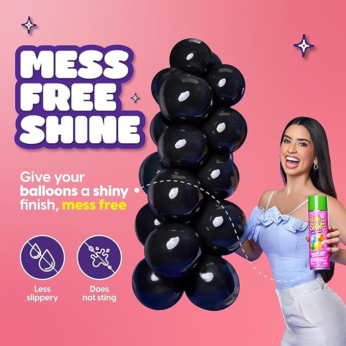 Party Shine Bubble Gum Balloon Shine Spray, Silicone Spray for Latex Balloons, Sweet Bubble Gum Scent, Waterproof, Non-Slip Formula, Balloon Spray Shine Perfect for Party Decorations, 8oz (1 Pack)