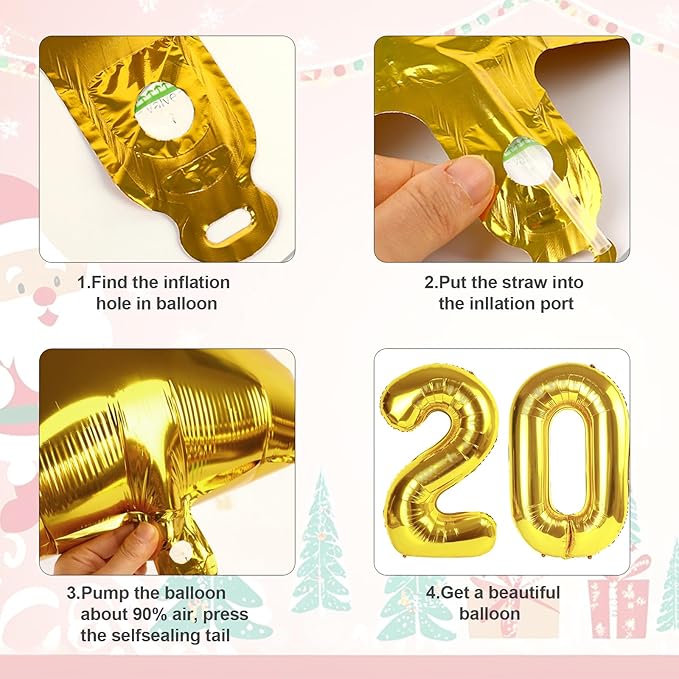 Gold 40 Inch Number Balloons, Happy New Year 2026, New Years Decorations, 2026 Balloon for Graduation Happy New Year and 2 6 20 26 Birthday Parties
