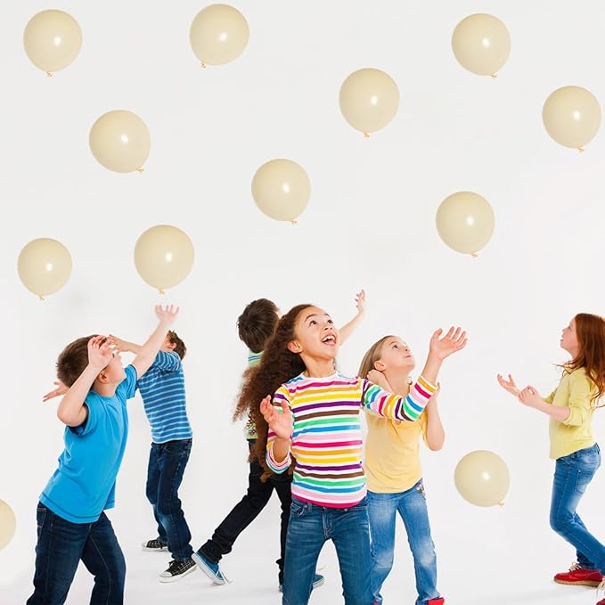 Ivory White Balloons 60pcs 5inch Small Cream Balloon for Balloon Garland Arch 5'' Round Mini Neutral Light Nude Latex Balloon for Kids Birthday Party Decoration DIY Baby Shower Wedding Annversary