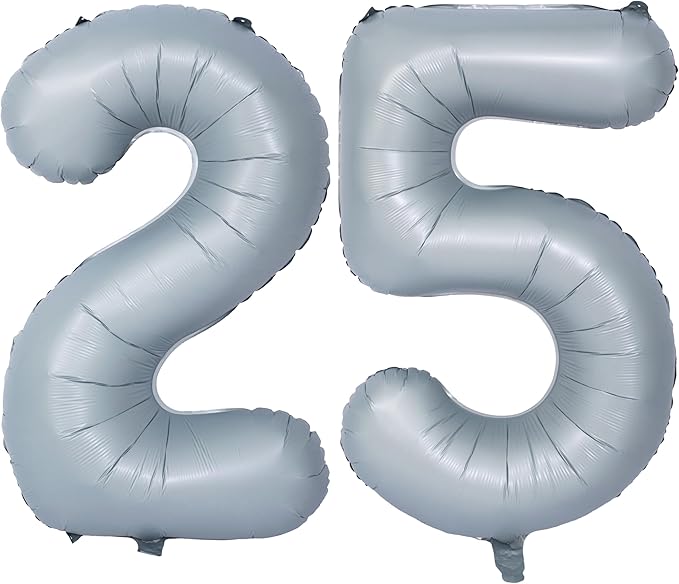 40 In Matte gray Number Balloons Helium Foil Mylar Balloon Birthday Party banquet Decoration 25