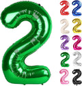 Green Number 2 Balloon 40 Inch, 2 Balloon Number, 2nd Birthday Decorations for Baby Girls Boys Toddlers