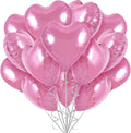 TONIFUL 30Pcs 18 Inch Pink Heart Balloons Pink Heart Shape Foil Mylar Balloons Decoration for Birthday Valentine's Day Wedding Bridal Shower Anniversary Engagement Party Supplies