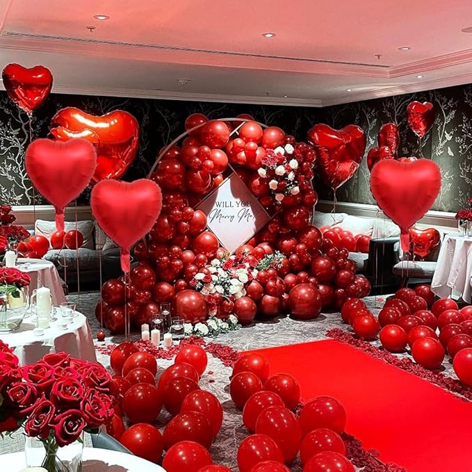 Valentines Balloons Love Balloons Red Heart Shape Foil Balloons for Valentine's Day Party Decorations Valentines Day Anniversary Wedding Valentines Decorations Decor Supplies 3pcs