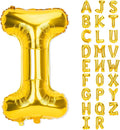 Gold Letter Balloons 40 Inch I Balloon Letters I Alphabet Name Balloons Giant Letters With Straw Big Balloons Foil Gold Balloons For Birthday Party Decorations Wedding Thanksgiving Christmas Balloons