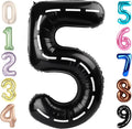 Balloon Numbers 40 Inch 5 Ballon for 5th Birthday Decorations, 15 25 35 50 Big Line Black Number Balloons for Wedding Photo Shoot Party Decor