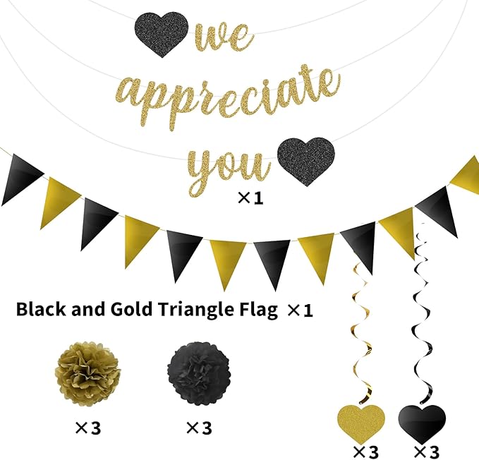 We Appreciate You Banner Thank You Party Decoration Supplies Employee Appreciation Decorations Work Anniversary Office Party Decorations for Employee Staff