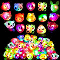 SOFLIY 99 Pcs LED Light Up Ring - Colorful Flashing Bumpy Rings Finger Toys Novelty Glow in the Dark Soft Jelly Blinking Rings Party Favors for Adults Kids Bachelorette Party Halloween Concert Gifts