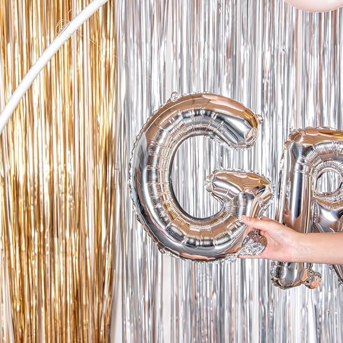 Restaurantware-Balloonify 16 Inch Letter Balloon, 1 Alphabet Party Balloon - Letter G, Self-Sealing, Silver Foil Mylar Finish, Hanging Loop, Decoration For Birthday, Wedding, Or Graduation