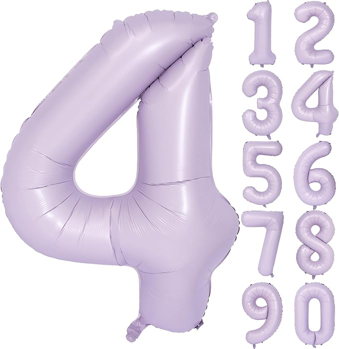 40 In Matte Purple Number Balloons Helium Foil Mylar Balloon Birthday Party banquet Decoration Digital 4