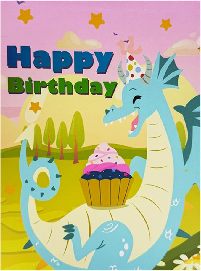 Happy Birthday Cute Dragon Pop-Up Card | Adorable 3D Popup Design for Kids & Adults | Perfect Birthday Greeting Card for Parties, Celebrations & Special Moments | Unique 3D Birthday Pop Up Card Gift