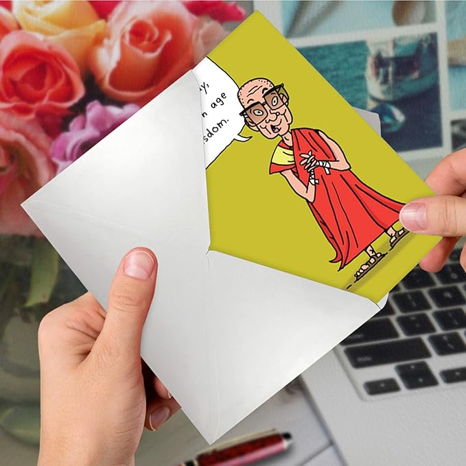 NobleWorks - Funny Birthday Greeting Card with 5 x 7 Inch Envelope (1 Card) Bday Age Wisdom 8576Z