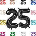 25 Balloon Number, Black Number 25th Birthday Balloons 40 Inch, 25 or 52 Years Old Black Birthday Decorations for Men Women, 25th Anniversary Decorations