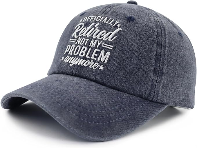 Officially Retired Hat for Women Men, Funny Adjustable Cotton Embroidery Retirement Baseball Cap