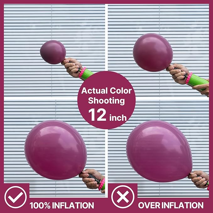 PartyWoo Dark Purple Balloons 50 pcs 12 Inch Dark Magenta Plum Latex Helium Balloons for Graduation Baby Shower Gender Reveal Wedding Butterfly Halloween Birthday Party Decorations Purple-F13