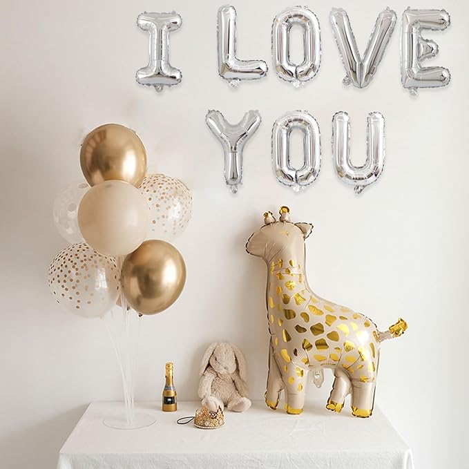 2 Set 52Pcs Silver Alphabet A-Z Letter Balloons 16in Balloon Foil Letter Decorations Party Decor Silver Letter Balloons Alphabet A-Z Party Supplies
