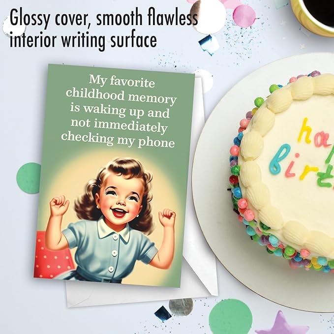 NobleWorks Funny Birthday Greeting Card with 5 x 7 Inch Envelope (1 Card) Bday Favorite Memory C10646BDG