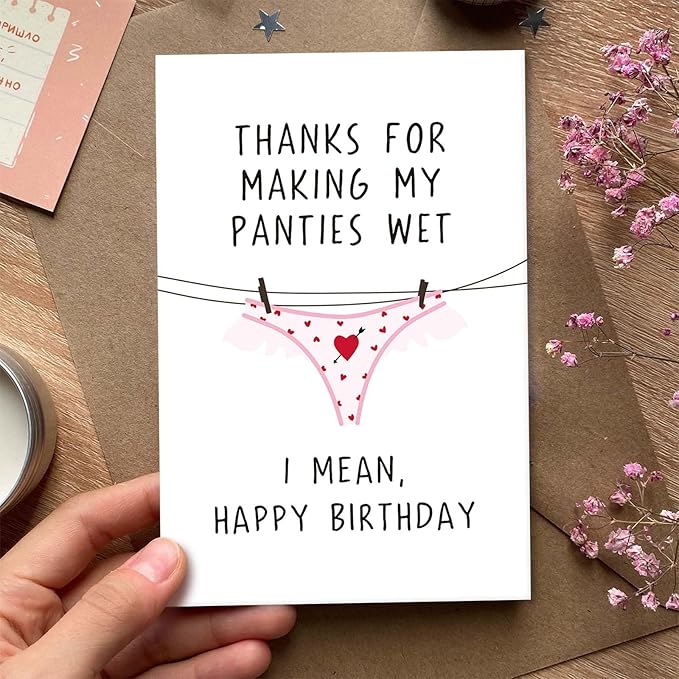 Raunchy Birthday Card for Boyfriend Husband, Funny Birthday Card from Wife Girlfriend, Adult Humor Bday Gift for Man Him
