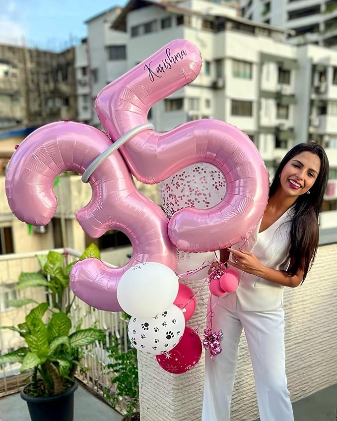 Pearlescent Pink 6 Balloon, Number Balloons 40 Inch, 6th Balloons for Birthday Decorations, Pastel Pink Party Supplies 6 Birthday Balloon, Number 6 Balloon