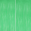 2 Pack Foil Fringe Backdrop - Pastel Light Green Shiny Tinsel Curtains for Party Decoration/Photo Booth Props - 3.3x6.6 FT Metallic Foil Backdrop for Birthday, Wedding, Graduation, Christmas