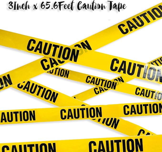 Quarantine Balloon Garland & Arch Kit, 74 Pack 12Inch 5Inch Black, Orange, Yellow, Silver Latex Balloons Strip Set with Caution Tape for Quarantine Birthday Party Decorations Construction