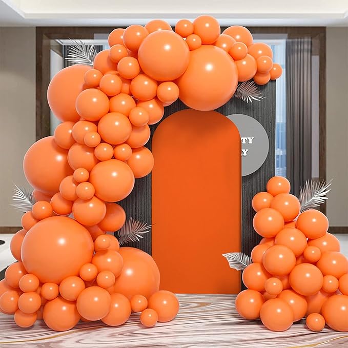 Arch Covers,Arch Backdrop Stand Fitted Cover for Wedding Birthday Party Ceremony Banquet Decoration(7.2FT&6.6FT&6FT,Candy Orange,Cover Only)